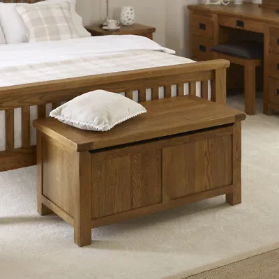 Rustic Oak Blanket Toy Storage Box - Bedroom Furniture - RS02 • £269
