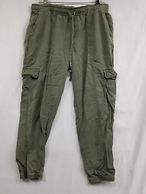 Mossimo Joggers Lightweight Cargo Pants Olive Army Green Elastic Waist M • $12.85