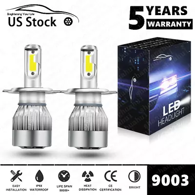 9003 H4 LED Headlight Bulbs Kit 10000W 1000000LM Hi/Lo Beam Super Bright White • $13.59