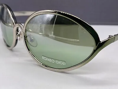 Romeo Gigli Sunglasses Woman Gold Green Oval Round Curved Bono U2 Rg 50704 • $107.18