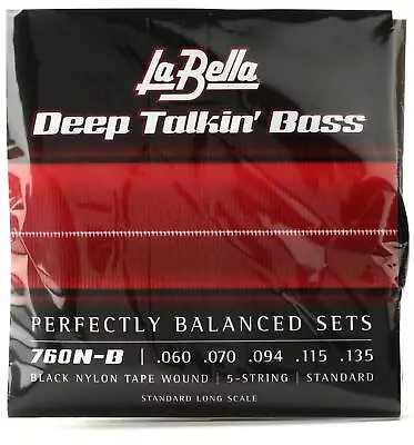 La Bella 760N-B Deep Talkin' Bass Black Nylon Tapewound Bass Guitar Strings - • $62.99