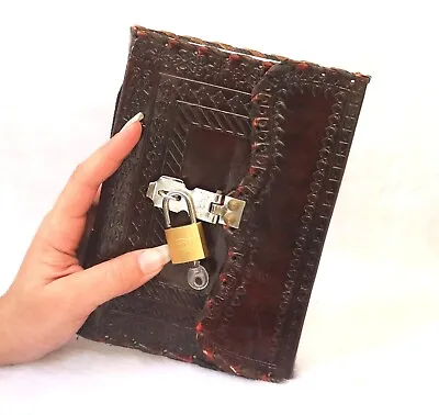 $50.35 • Buy Handmade Leather Journal With Lock And Key- Leather Locking Journal ( Brown ).