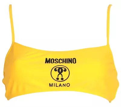 MOSCHINO Swim Italy Yellow Black BikInI Top Womens Sz XL NWT$141 Ma • $49