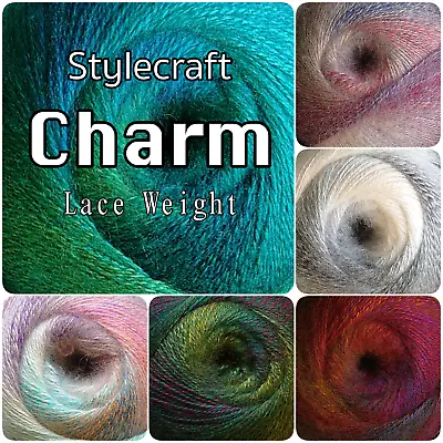 Stylecraft CHARM Lace Weight Acrylic Wool And Mohair Knitting Yarn 200g Ball • £2.99