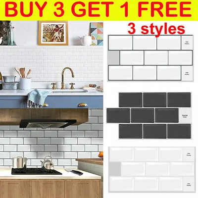 Peel And Stick Tiles Transfer Sticker Kitchen Self-Adhesive Wall Tile Paint 30cm • £4.99