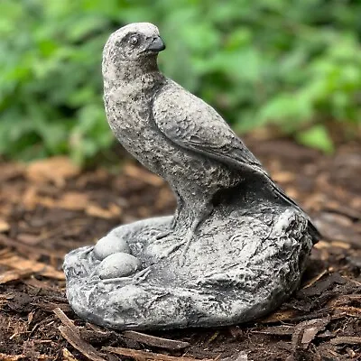 Stone Falcon Sculpture Outdoor Hawk Figurine Cement Bird Statue Concrete Gift • £35.86