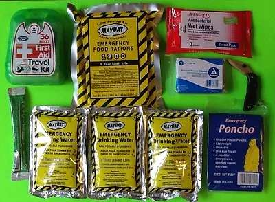 Overnight Food Water First Aid Emergency Survival Car Kit Doomsday Prepper BOB • $29.99