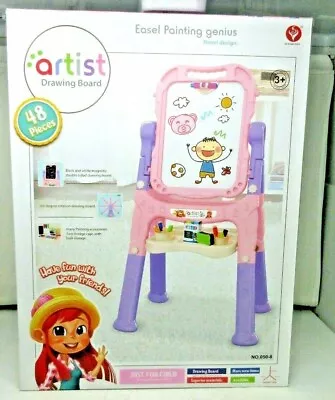 £39.99 • Buy Kids Double Sided Art Easel Magnetic Drawing Board With Chalk, Colour, Eraser