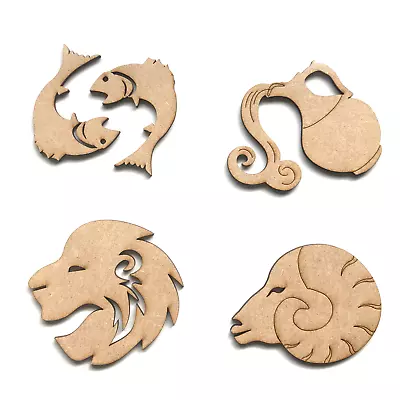 £3.50 • Buy Wooden MDF Star Sign Zodiac Astrology Symbols Shapes Craft Embellishment Signs