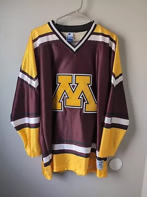 Vintage Minnesota Golden Gophers Champion Hockey Jersey 44 Made In USA • $200