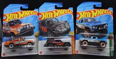 Hot Wheels 73 JEEP J10 70 Dodge Power Wagon Ford Bronco R Bundle 3 Cars • $14.99