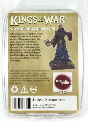 Kings Of War MGKWU102 Undead Necromancer (Hero) Wizard Mage Sorcerer Skeleton • $10.99