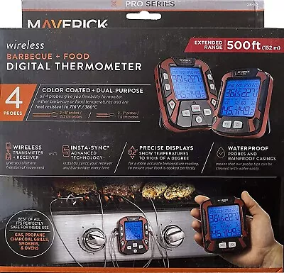 Maverick XR-50 Extended Range Digital Remote Wireless 4 Probe BBQ & Meat Thermom • $74.95