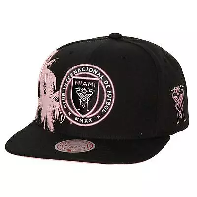 Men's Mitchell & Ness Black Inter Miami CF Palm Tree Snapback Hat • $39.99