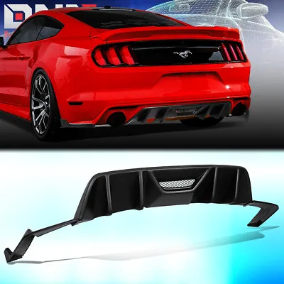 For 2015-2017 Ford Mustang Rear Bumper Quad Fin Diffuser+side Valence Body Kit • $139.88