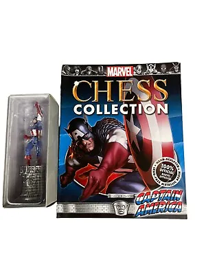 Eaglemoss Marvel Chess Captain America Knight Piece & Magazine • $25
