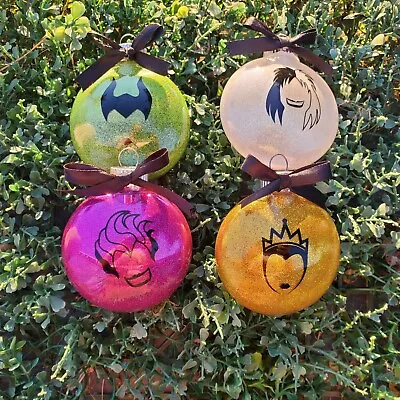 Disney Villains Christmas Ornaments Set Of 4 Handmade • $29.95