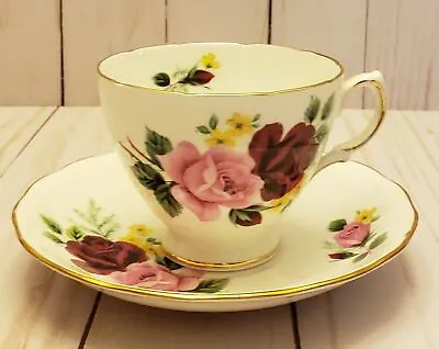 Vintage Ridgway Potteries Queen Anne Hand Painted Bone China Tea Cup And Saucer • $32