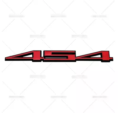 2PC 454 METAL BUMPER TRUNK GRILL Emblems DECAL STICKER BADGE BLACK/RED/CHROME • $12.95