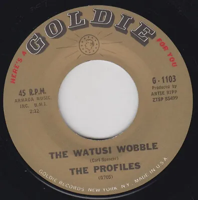 7  Re. 45 Floor Thumping  1962 Dance Craze R&B THE PROFILES Watusi Wobble HEAR • £13.50