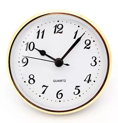 2 3/4  Quartz Clock Insert Fit Up Movement 70 Mm White Arabic Dial GWA2.75 • $15.65