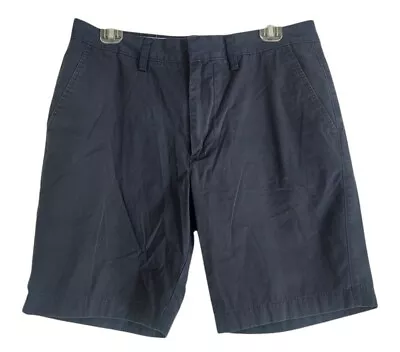 J Crew Gramercy Mens 32 X 9   Navy Blue Flat Front Chino Shorts • $12.99