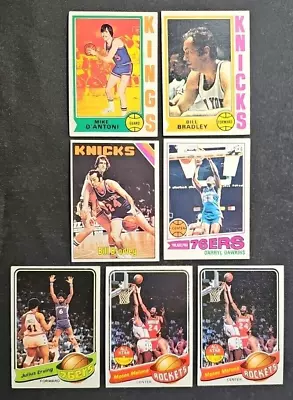 1974 - 1980 TOPPS BASKETBALL LOT (8 Cards: Dr. J Bradley Malone Dawkins) • $0.99