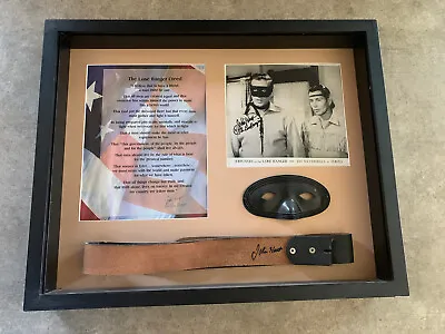 $265 • Buy Vintage Lone Ranger John Hart Signed Photo Mask & Belt Framed Display