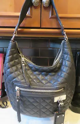 L.A.M.B.  Bag Small Gwen Stefani Black QUILTED Shoulder Handbag Purse 14  X 11  • $49.99