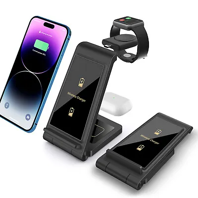 3in1 Wireless Charger Fast Charging Station Dock For Apple Watch Air Pods IPhone • £9.99