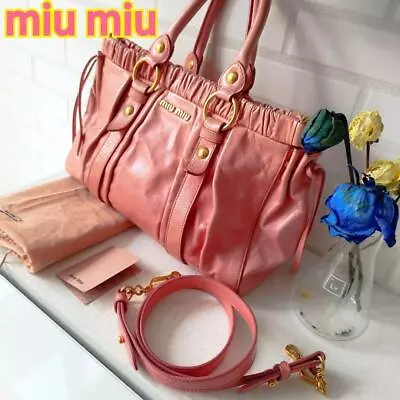 Miu Miu  Vittelo Lux 2Way Shoulder Bag Leather • $299.33