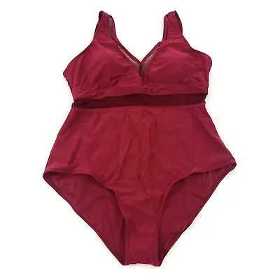 Wanliss Womens Swimwear Size XXL One Piece Monokini Swimsuit Wine Red • $11.99