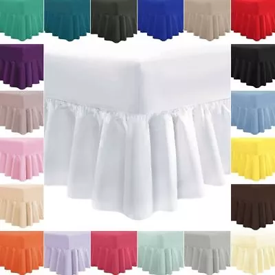 400 Thread Count Luxury 100% Egyptian Cotton Frilled Valance Sheet All Sizes • £6.49