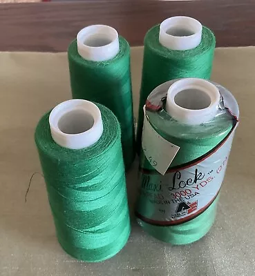 Maxi-Lock Serger Thread 5005 Emerald Green 3000 Yards Each  Lot Of 4 • $5
