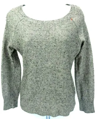 J Crew Sweater Womens Medium Gray Wool Blend Waffle Weave Pullover • $9