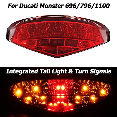 Integrated Taillight +Turn Signals For Ducati Monster 696 795 796 1100 S 09-2013 • $35.14