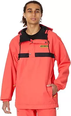 Volcom Men's Longo Pullover Anarok Hooded Snowboard Jacket Large Orange S4 • $124