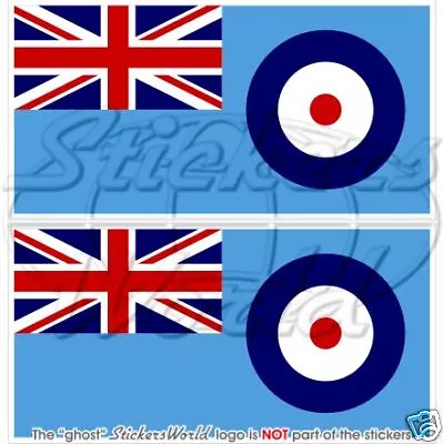 RAF Flag British Royal Air Force Ensign 100mm (4 ) Vinyl Stickers Decals X2 • £4.44