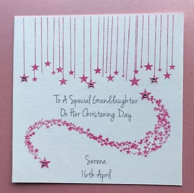 Personalised Girls Christening Card Goddaughter Granddaughter Daughter Niece • £3.80