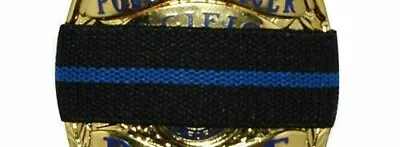 Blue Line Mourning Band Memorial Badge Cover For Police Set Of 6 • $14