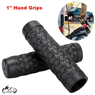Motorcycle Black Rubber 1 Inch Handle Bar Hand Grips Torker For Harley Dyna FLHT • $15.18