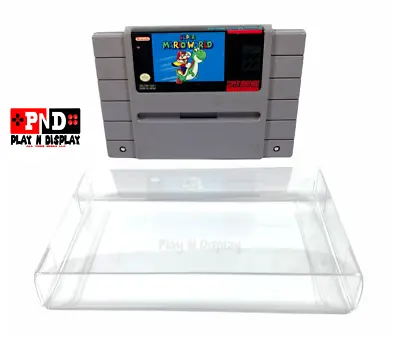 2 SNES Super Nintendo Cartridge Cart Box Protectors Clear Case Sleeve Thick CIB • $2.99