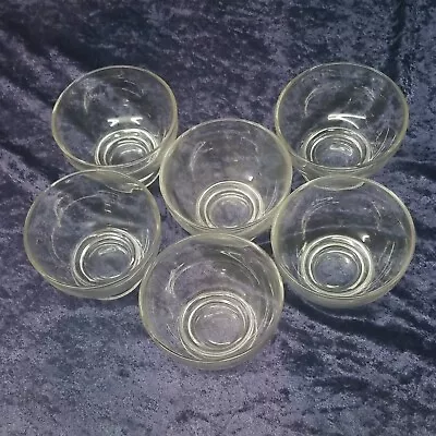 Set Of 6 Vtg Shrimp Cocktail Glass Bowls Without Liners 2½ X 3½  Diameter Clear • $19.90