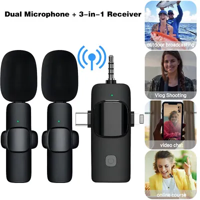 Wireless Microphone Audio Video Recording 3.5mm Mini Lavalier For Android/iphone • $9.99