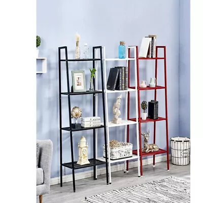 Metal Bookshelf Rustic Mesh Shelf Stand 4-Tier LivingRoom Display Rack Organiser • £35.95