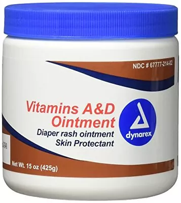 Dynarex Vitamin A&D Ointment 15 Oz. Jar For Skin Rash Tattoo Small Burns • $10.78