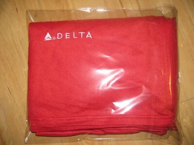 $6.99 • Buy DELTA AIRLINES Logo Lap Red First Class Plane Blanket Throw Toddler Thin