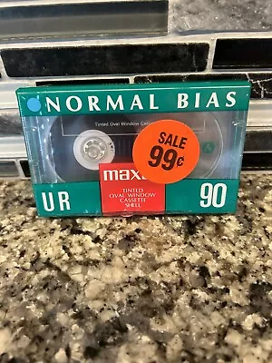 1 Maxell UR-90 Normal Bias Cassette Tapes  Green Case Tinted Oval Window • $8.79