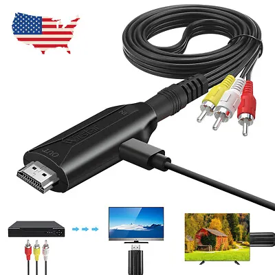 $2.99 • Buy 3 RCA To HDMI Male 1080P Video Audio AV Component Converter Adapter Cable HDTV ◁
