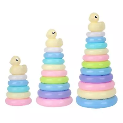 Montessori Kids Baby Toy Colorful Stacking Rings Tower Toys Stacker Toy Gift • £7.09